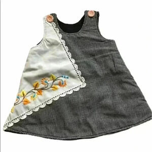 Fall Halloween inspired pinafore dress 2-3 cottage